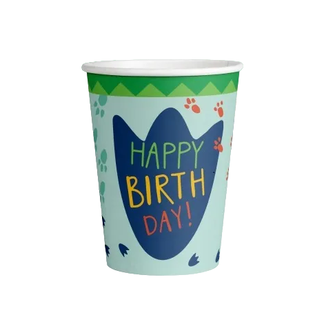 Pahare Dinozauri Amscan Happy Birthday 8 buc
