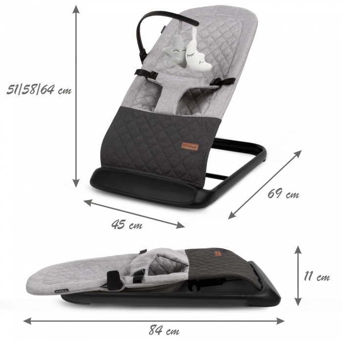 Balansoar Kidwell Laro Grey Black Confort și Siguranță - imagine 8