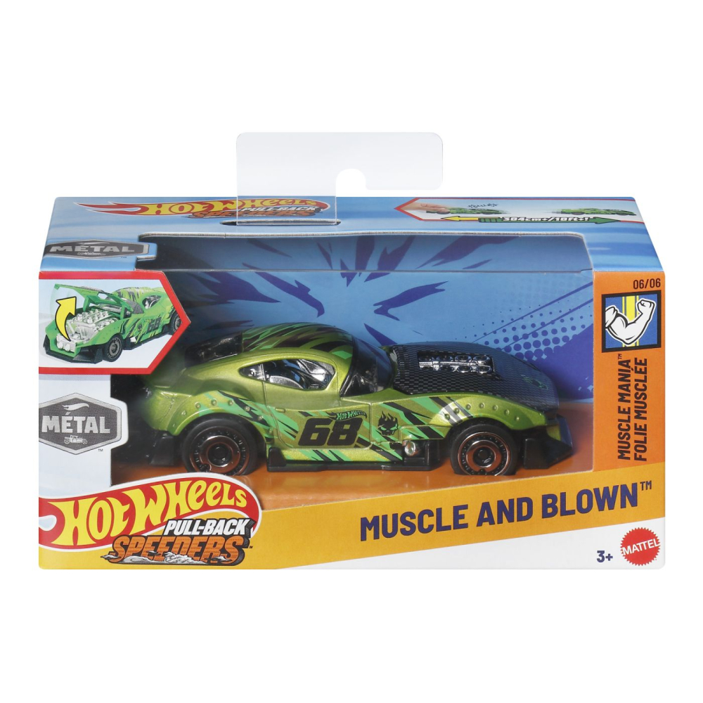 Hot Wheels Muscle Car 1:43 Metal Pull-Back Mattel