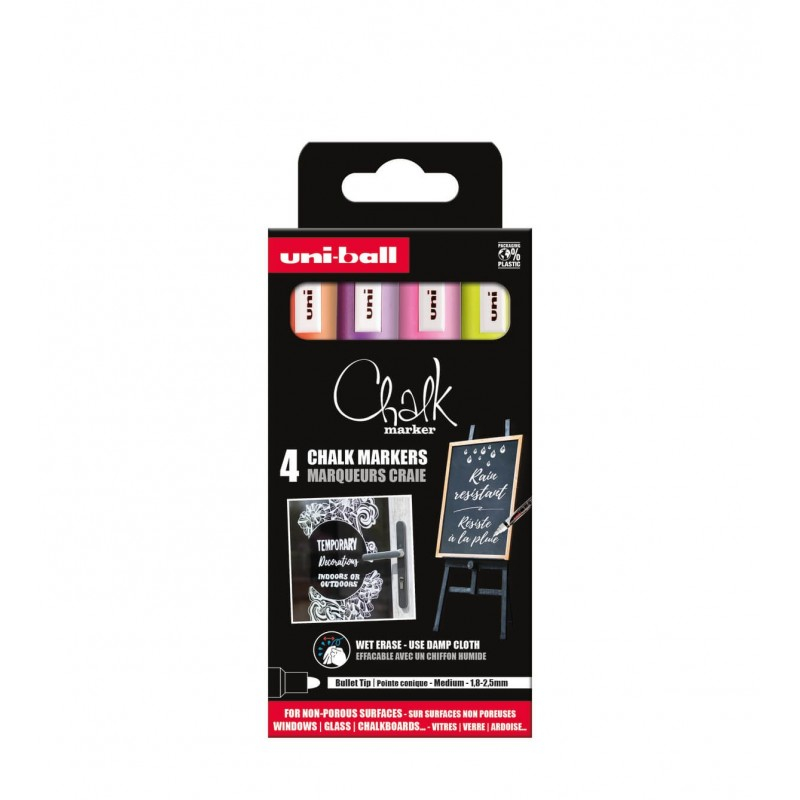 Set Markere Cretă UNI Chalk 4 Culori