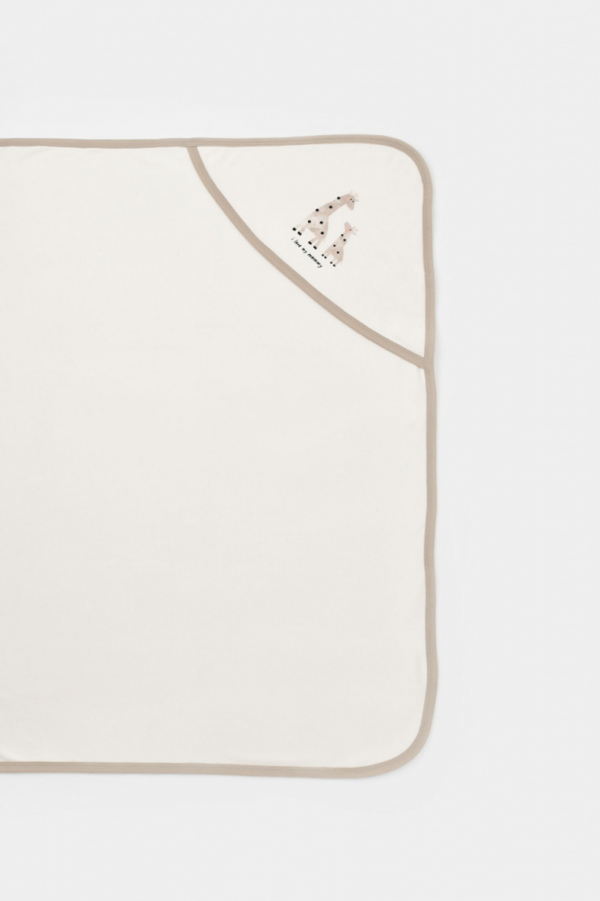 Paturica Bumbac Organic Girafa Ecru 85x85 Babycosy