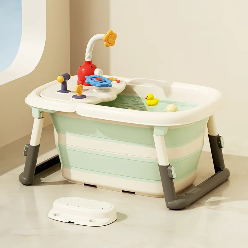 Cădiță Little Mom 3 în 1 Pliabilă cu Masuță - imagine 6